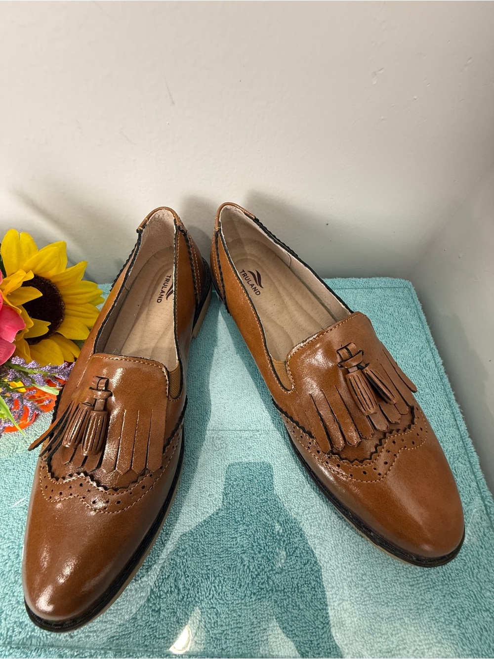 Tassel Kiltie Loafers in Cognac Brown - Women's Dress Shoes